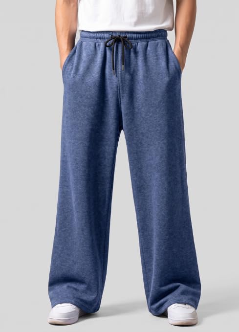 Pure Cotton Men's Baggy Lower | Lower for Man Loose Fit with Pockets & Elastic Waist I Baggy fit Lowers for Gym, Jogging & Casual Wear
