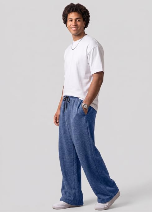 Pure Cotton Men's Baggy Lower | Lower for Man Loose Fit with Pockets & Elastic Waist I Baggy fit Lowers for Gym, Jogging & Casual Wear