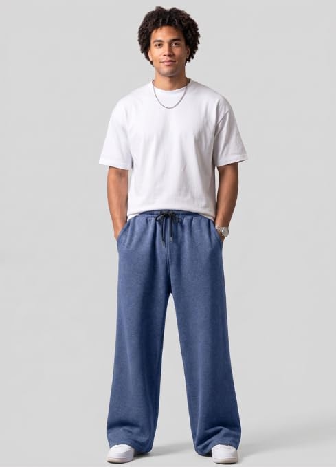Pure Cotton Men's Baggy Lower | Lower for Man Loose Fit with Pockets & Elastic Waist I Baggy fit Lowers for Gym, Jogging & Casual Wear