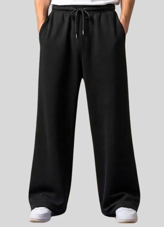 Pure Cotton Men's Baggy Lower | Lower for Man Loose Fit with Pockets & Elastic Waist I Baggy fit Lowers for Gym, Jogging & Casual Wear