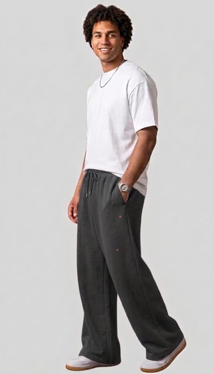 Pure Cotton Men's Baggy Lower | Lower for Man Loose Fit with Pockets & Elastic Waist I Baggy fit Lowers for Gym, Jogging & Casual Wear