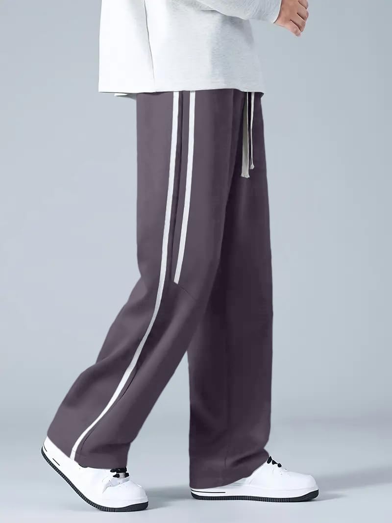 GRECIILOOKS Korean Style Track Pants for Men – Loose Fit Lycra Cargo Joggers | Trendy Gym & Streetwear Bottoms with Utility Pockets (Available in Plus Size)