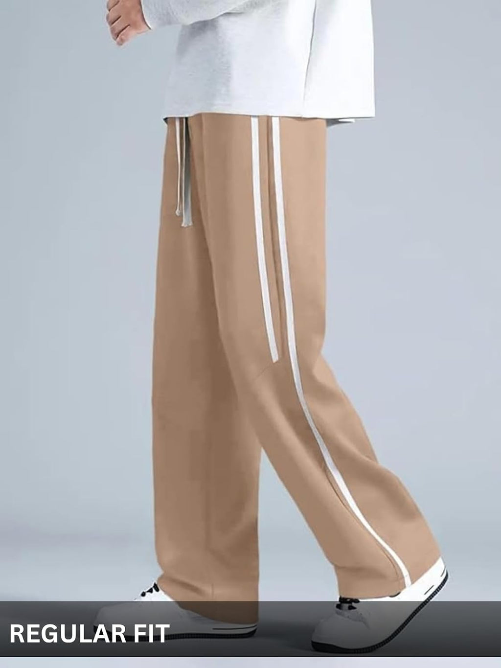 GRECIILOOKS Korean Style Track Pants for Men – Loose Fit Lycra Cargo Joggers | Trendy Gym & Streetwear Bottoms with Utility Pockets (Available in Plus Size)