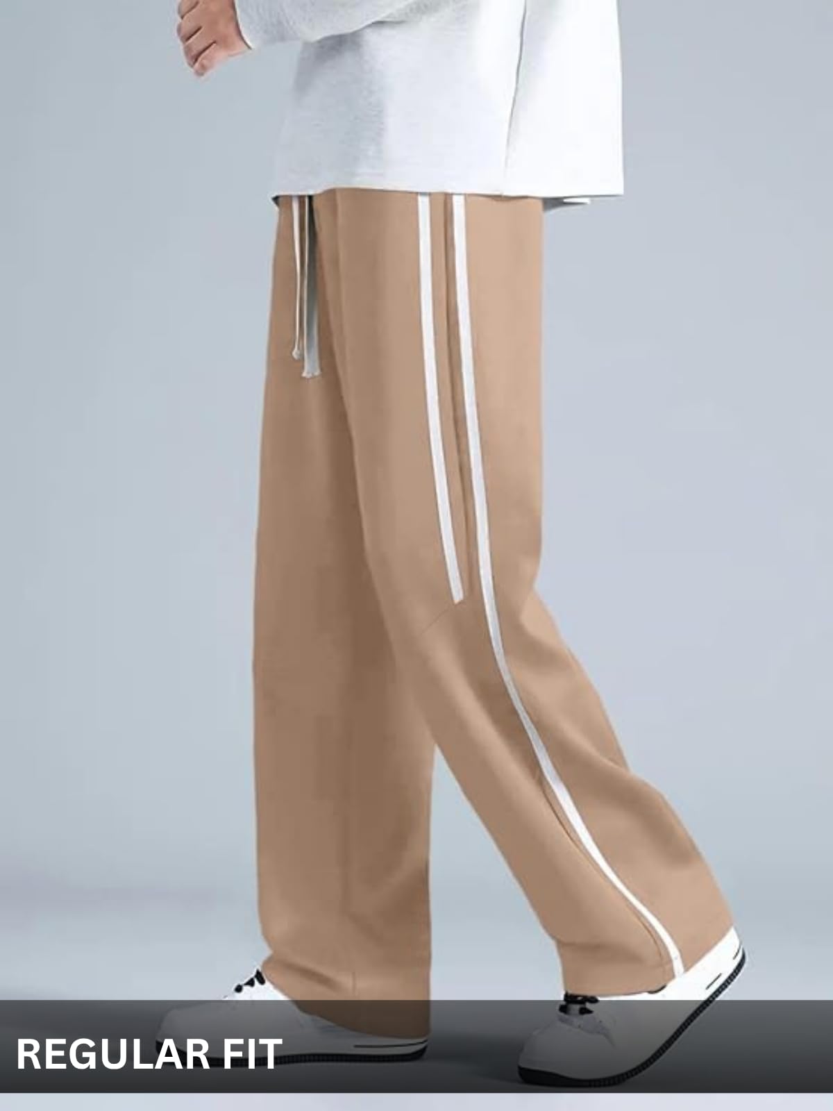 GRECIILOOKS Korean Style Track Pants for Men – Loose Fit Lycra Cargo Joggers | Trendy Gym & Streetwear Bottoms with Utility Pockets (Available in Plus Size)