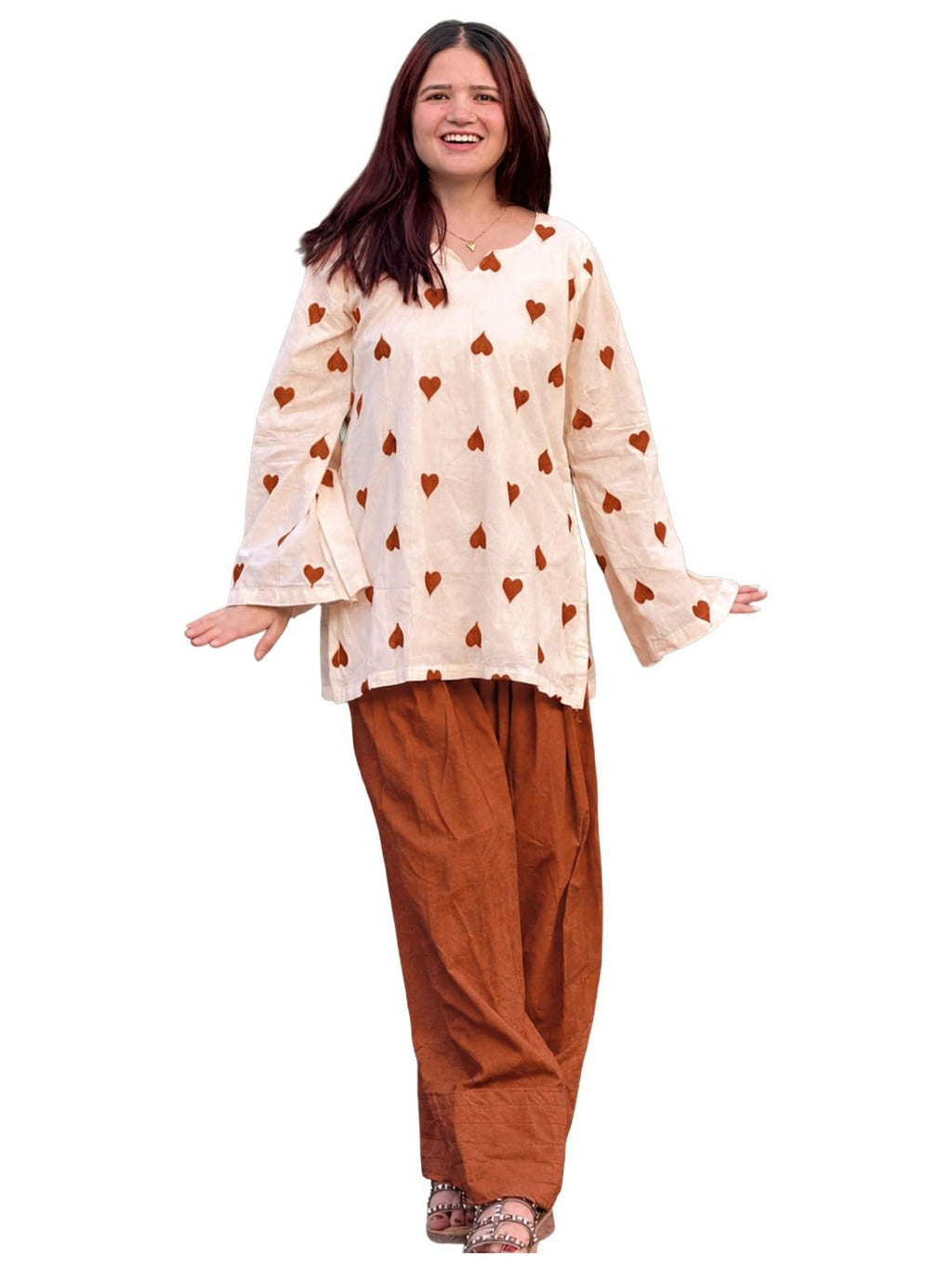 GoSriKi Farshi Salwar Suit for Women Viscose Embroidered | Co Ord Set for Woman | Straight Kurta Palazzo Outfit Round Neck V Slit Long Sleeve Ethnic Dress Womens Clothing