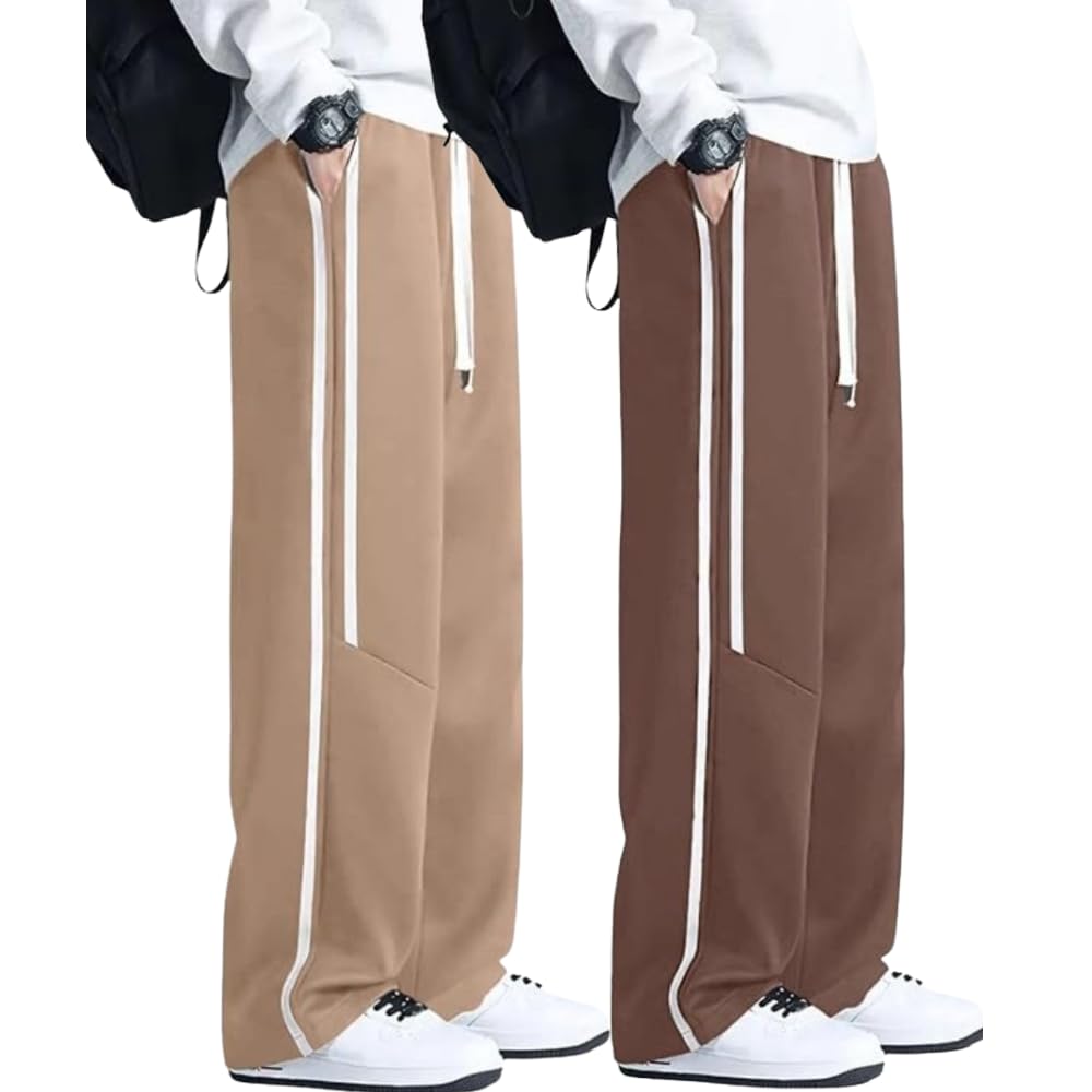 GRECIILOOKS Korean Style Track Pants for Men – Loose Fit Lycra Cargo Joggers | Trendy Gym & Streetwear Bottoms with Utility Pockets (Available in Plus Size)