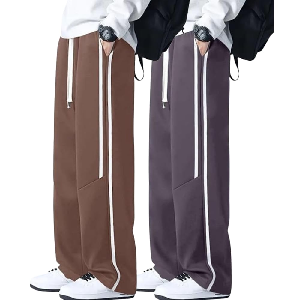 GRECIILOOKS Korean Style Track Pants for Men – Loose Fit Lycra Cargo Joggers | Trendy Gym & Streetwear Bottoms with Utility Pockets (Available in Plus Size)