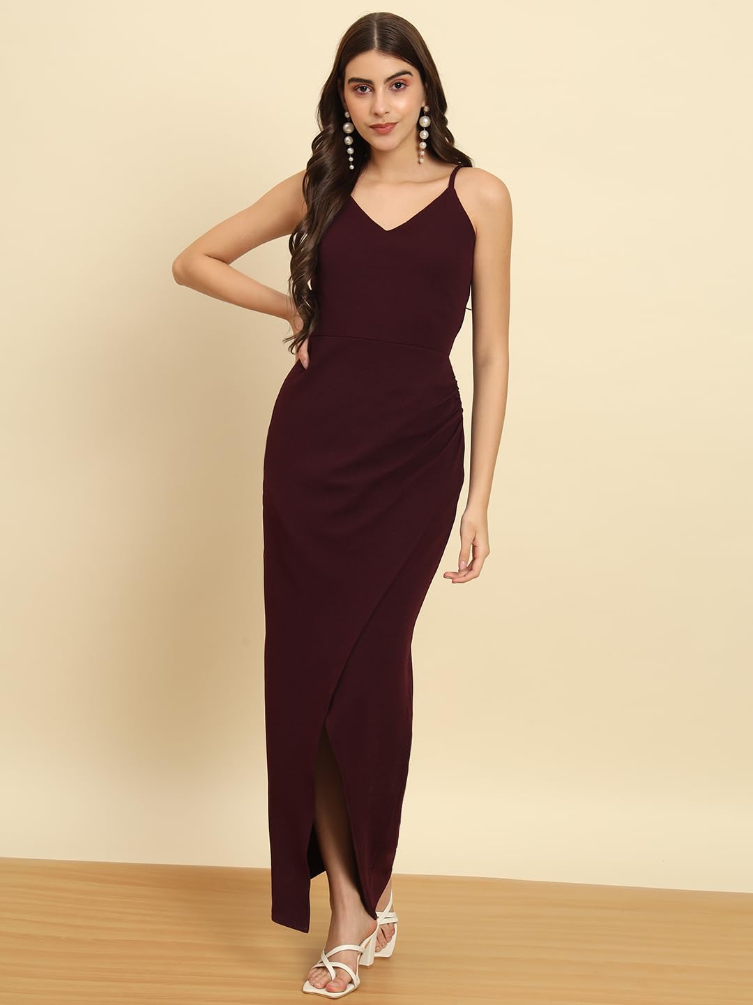 Trend Arrest.ed Women's Bodycon Midi Dress | Casual & Night Out Fit | Slim Fit Stretch Fabric