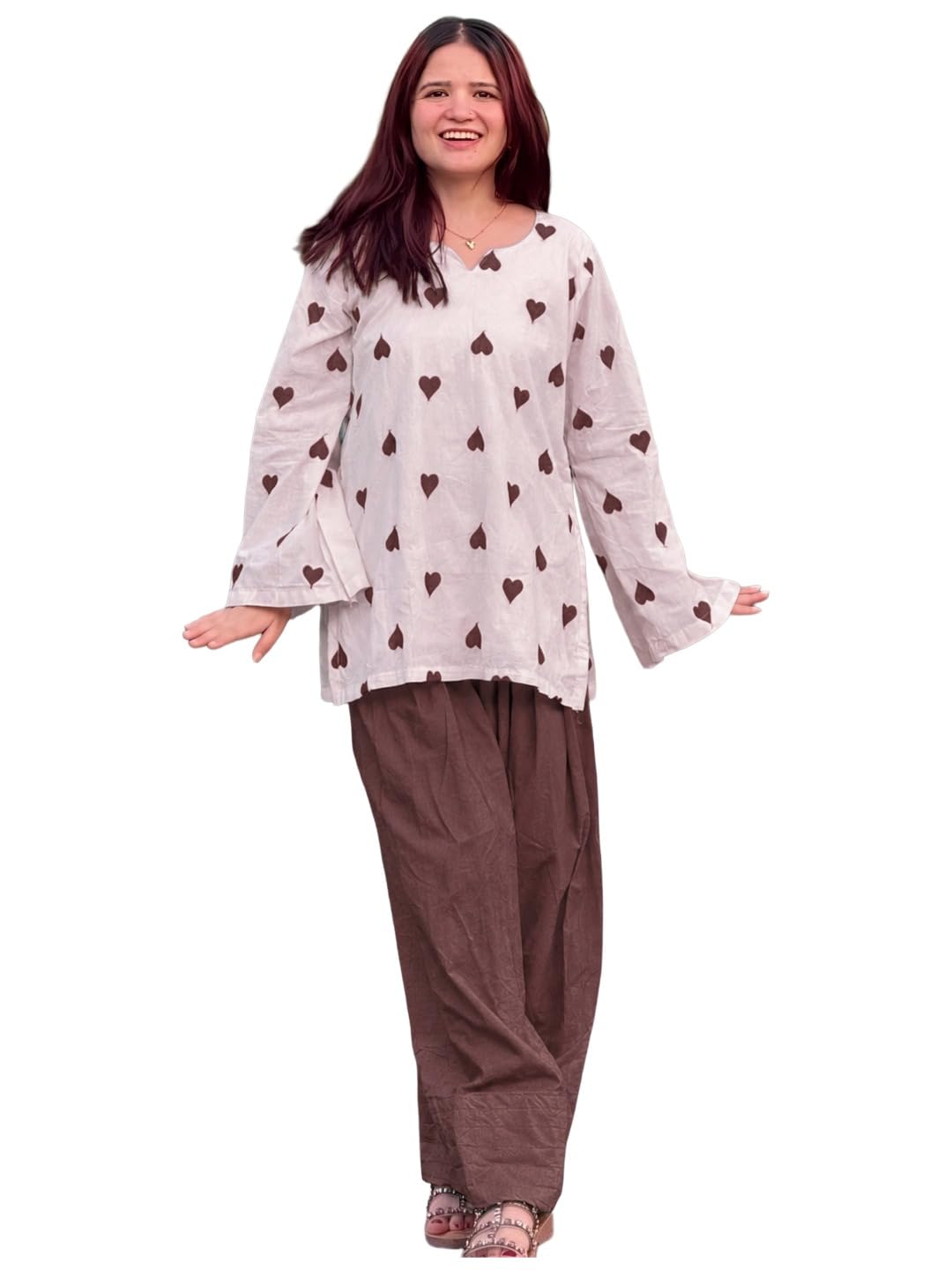 GoSriKi Farshi Salwar Suit for Women Viscose Embroidered | Co Ord Set for Woman | Straight Kurta Palazzo Outfit Round Neck V Slit Long Sleeve Ethnic Dress Womens Clothing