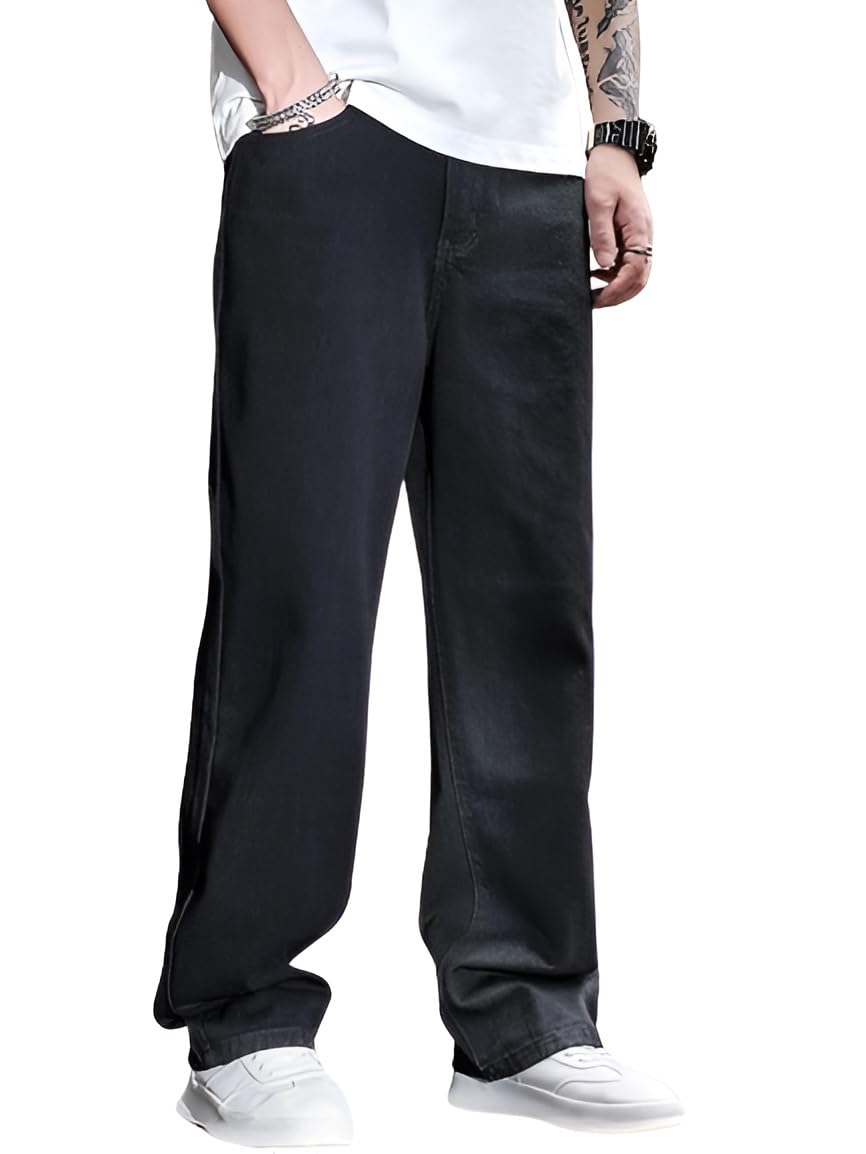 Ben Martin Men Jeans || Baggy Fit Jean's for Man || Loose Fit High Rise Denim || Stretchable Casual Wear Jean,s || Dance Rap Rapping Style Pant for Men || Denim Cotton Jeans (1)