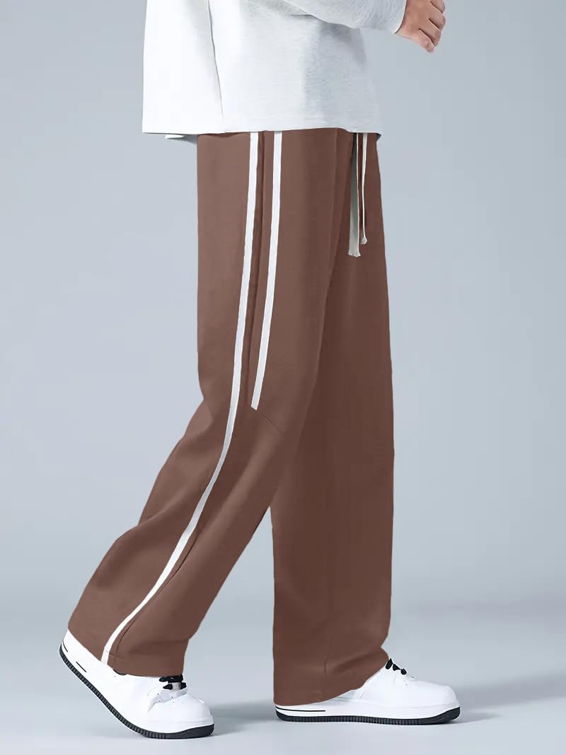 GRECIILOOKS Korean Style Track Pants for Men – Loose Fit Lycra Cargo Joggers | Trendy Gym & Streetwear Bottoms with Utility Pockets (Available in Plus Size)