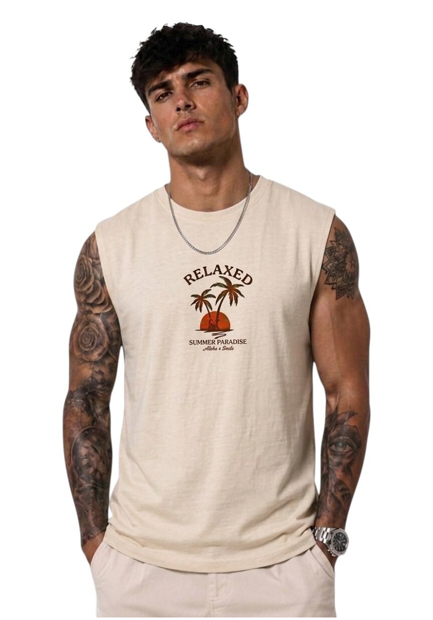 ColorChakra Men s Gym wear Tank top Sleeveless Cotton Vest for Workout Leightweight Tshirt for gyming Running and Daily use M to 4XL