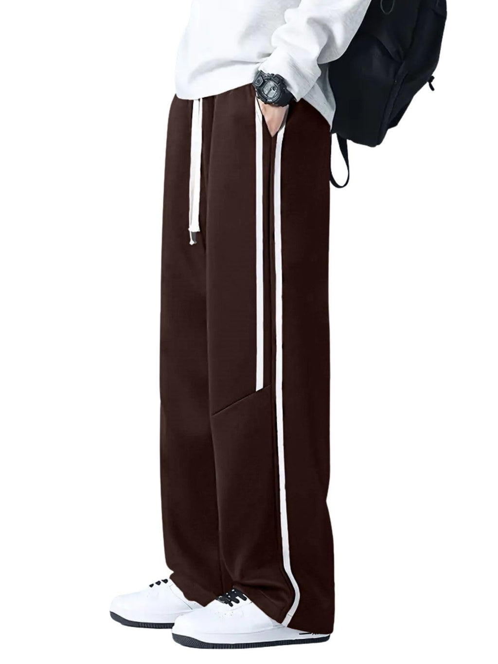 GRECIILOOKS Korean Style Track Pants for Men – Loose Fit Lycra Cargo Joggers | Trendy Gym & Streetwear Bottoms with Utility Pockets (Available in Plus Size)