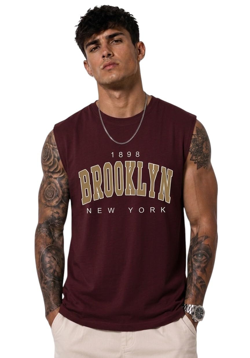 ColorChakra Men s Gym wear Tank top Sleeveless Cotton Vest for Workout Leightweight Tshirt for gyming Running and Daily use M to 4XL