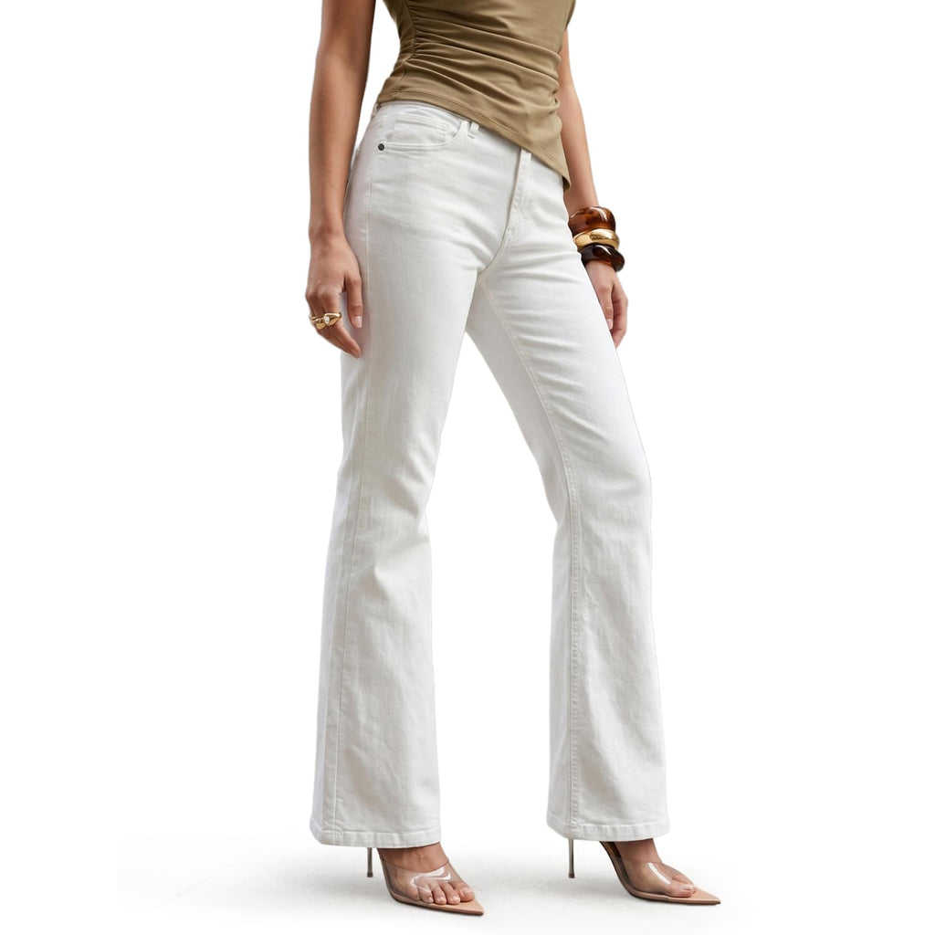 Urbano Fashion Women's Mid Rise Bootcut Washed Jeans Stretchable