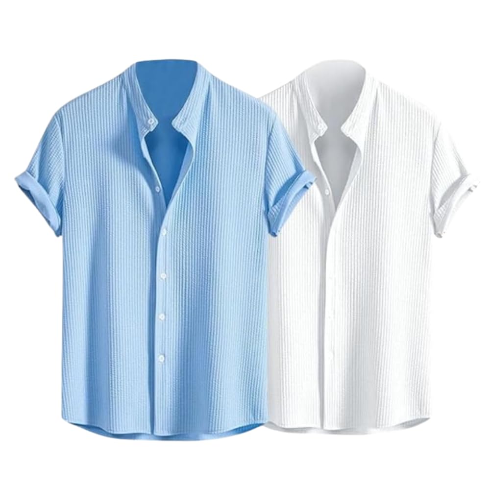 GRECIILOOKS Men's Polycotton Regular Fit Casual Shirt | Stylish | Printed | Solid | Short Sleeve | Trendy (Available in Plus Size)