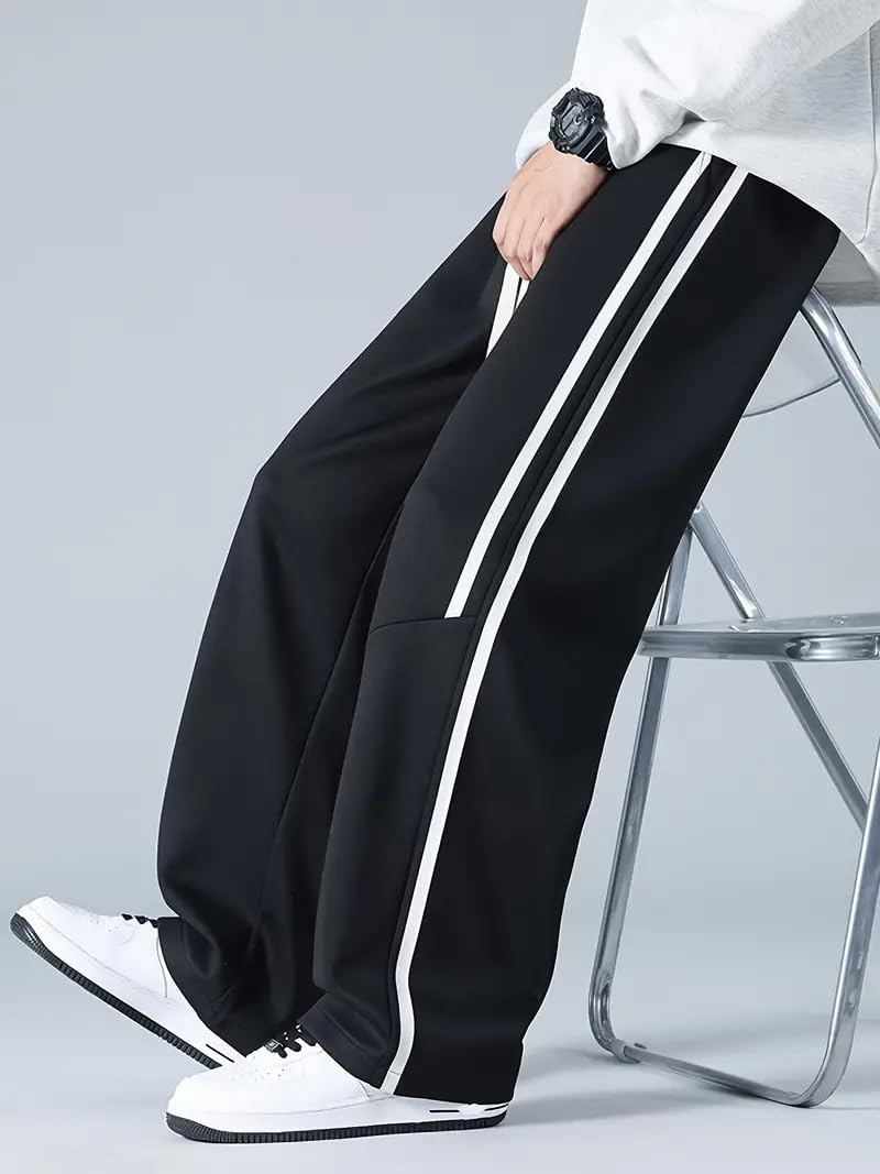 GRECIILOOKS Korean Style Track Pants for Men – Loose Fit Lycra Cargo Joggers | Trendy Gym & Streetwear Bottoms with Utility Pockets (Available in Plus Size)
