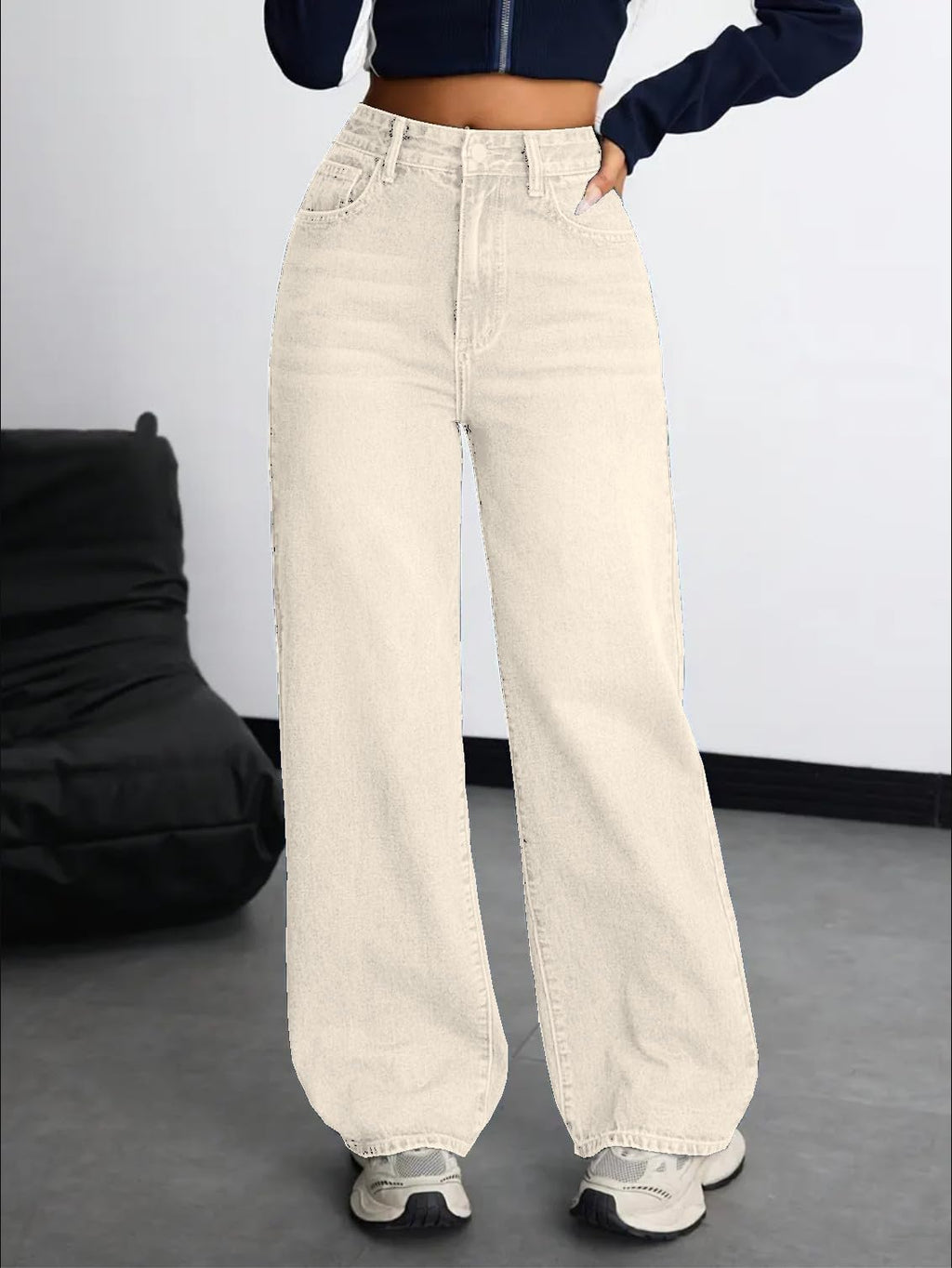 Nifty Women's Denim Stretchable High Waist Baggy Jeans for Women