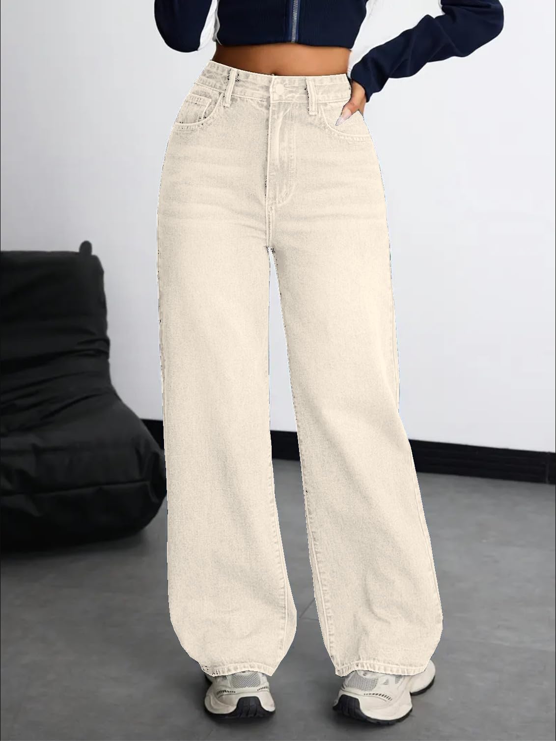 Nifty Women's Denim Stretchable High Waist Baggy Jeans for Women