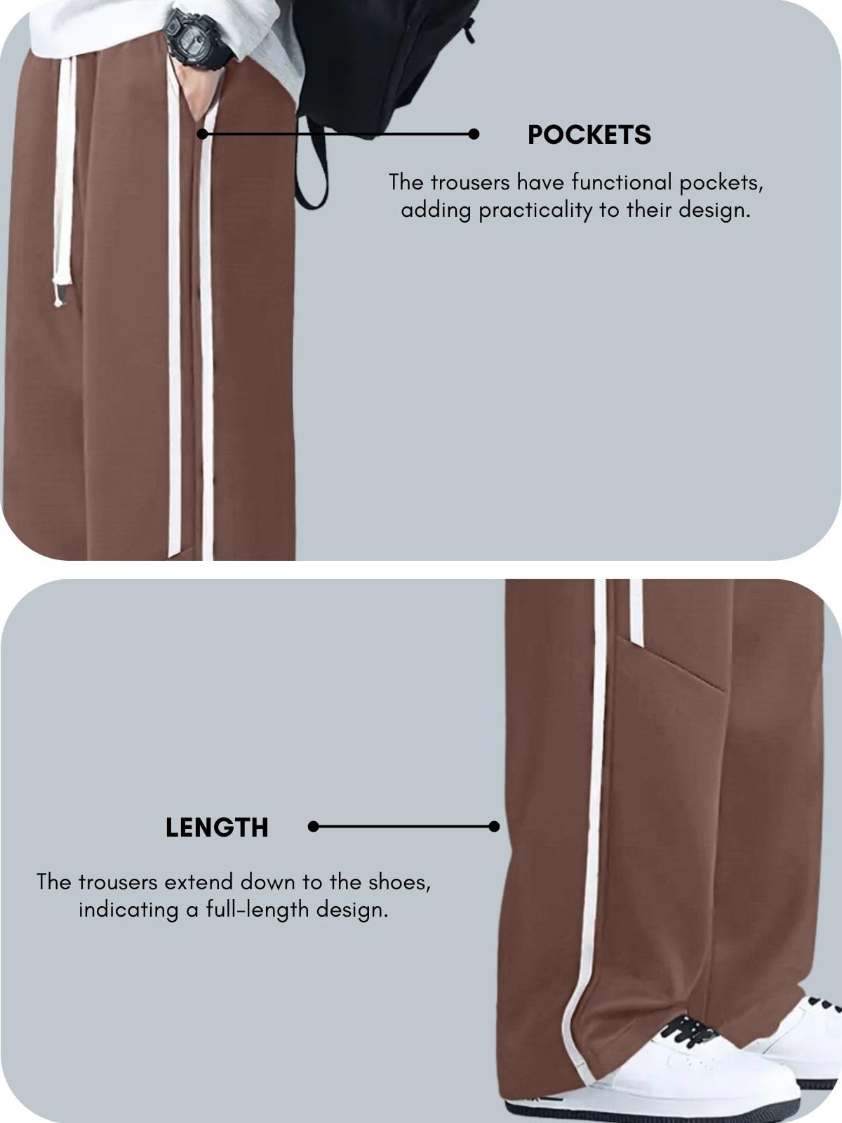 GRECIILOOKS Korean Style Track Pants for Men – Loose Fit Lycra Cargo Joggers | Trendy Gym & Streetwear Bottoms with Utility Pockets (Available in Plus Size)