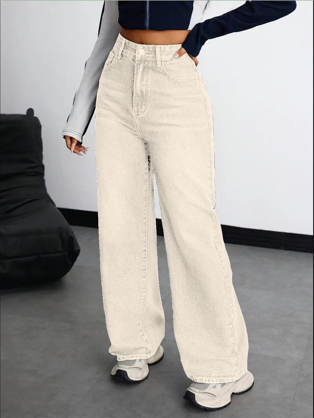 Nifty Women's Denim Stretchable High Waist Baggy Jeans for Women
