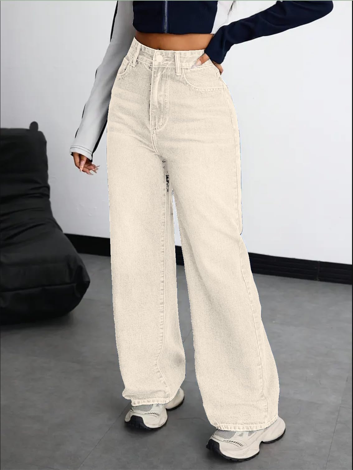 Nifty Women's Denim Stretchable High Waist Baggy Jeans for Women