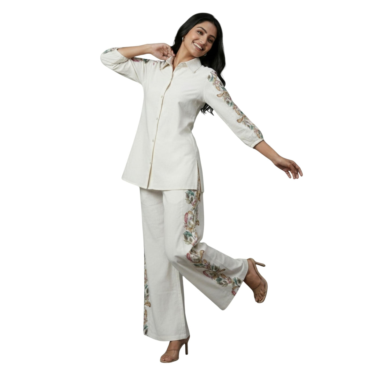 Co Ord Set for Women Stylish Card Set Dress for Women Trendy Top with Plazo Pant Ladies Coord Outfit Modern Wear for Travel Office Casual Look Premium Two Piece Clothing Style