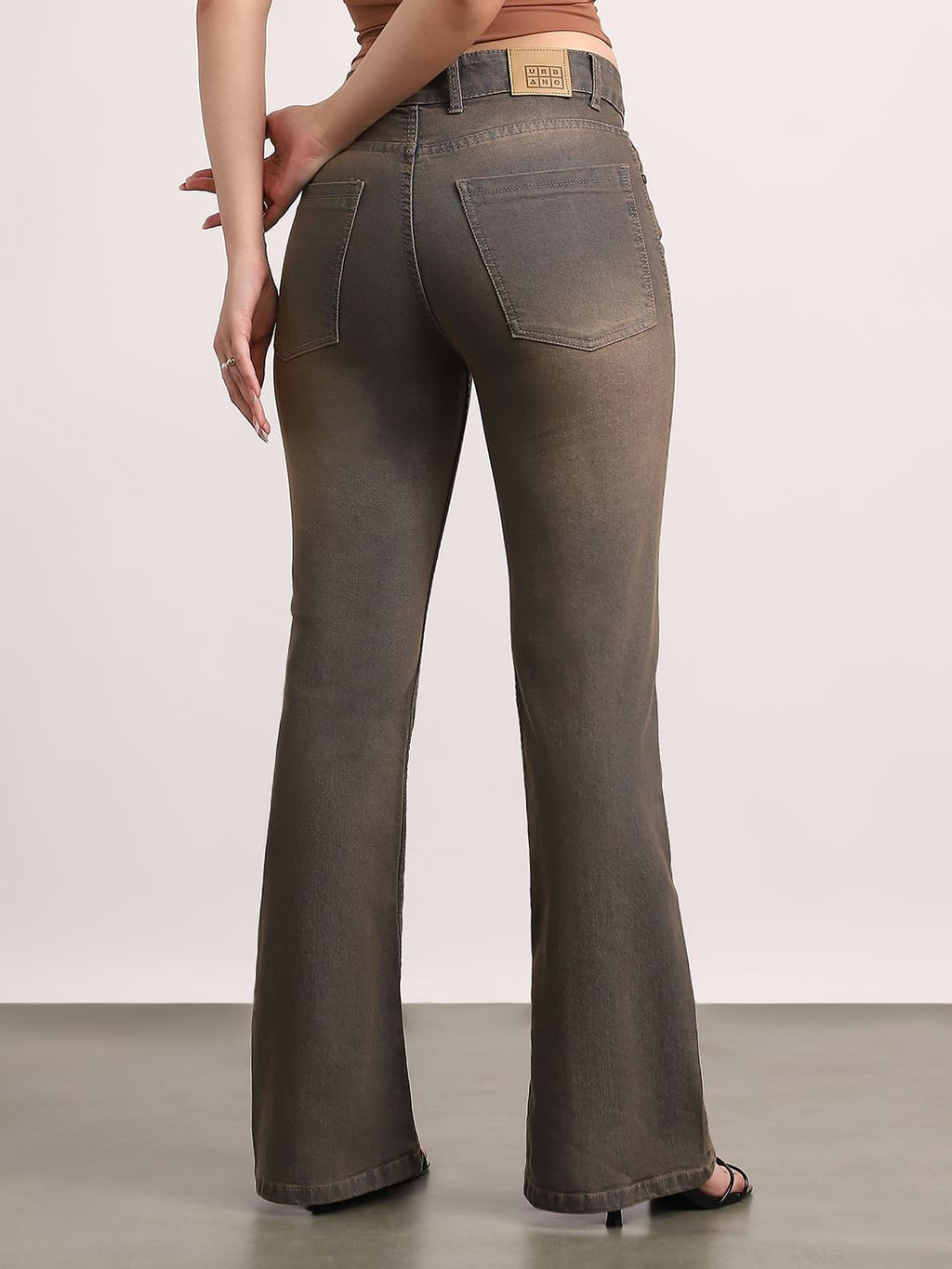 Urbano Fashion Women's Mid Rise Bootcut Washed Jeans Stretchable