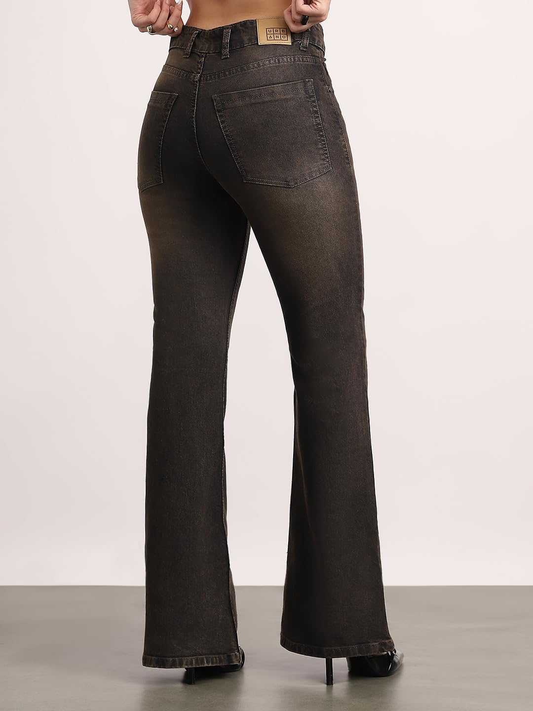 Urbano Fashion Women's Mid Rise Bootcut Washed Jeans Stretchable