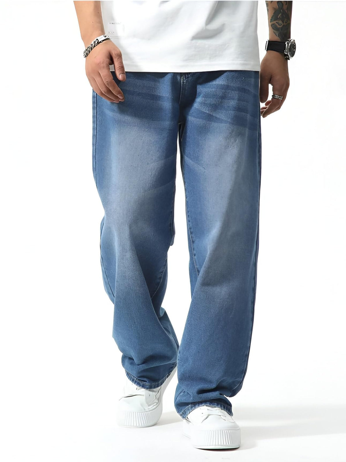 Ben Martin Men Jeans || Baggy Fit Jean's for Man || Loose Fit High Rise Denim || Stretchable Casual Wear Jean,s || Dance Rap Rapping Style Pant for Men || Denim Cotton Jeans (1)