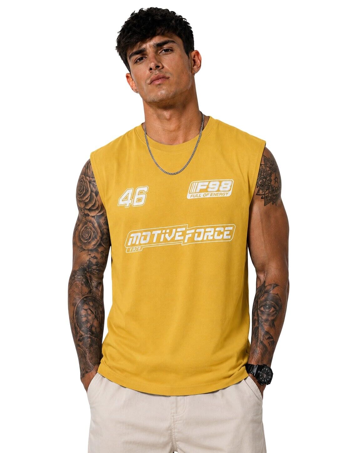 ColorChakra Men s Gym wear Tank top Sleeveless Cotton Vest for Workout Leightweight Tshirt for gyming Running and Daily use M to 4XL
