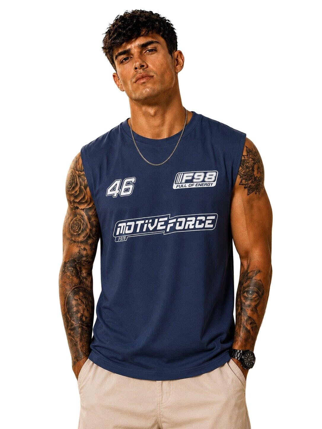 ColorChakra Men s Gym wear Tank top Sleeveless Cotton Vest for Workout Leightweight Tshirt for gyming Running and Daily use M to 4XL