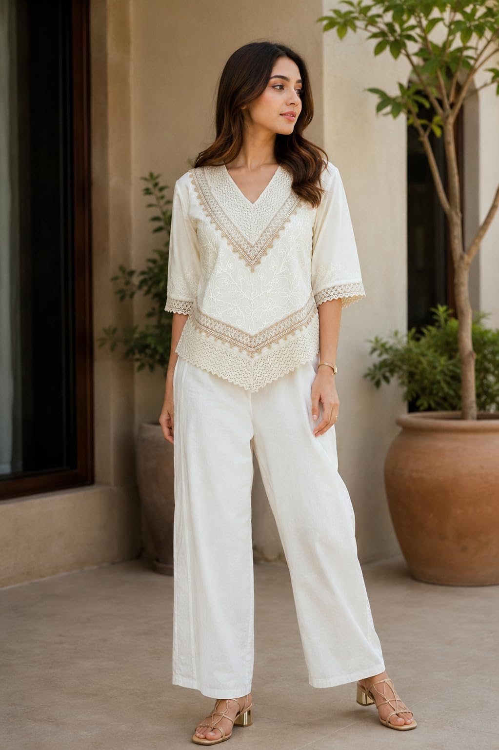 Short Kurti for Women -Embroidered Pure Cotton