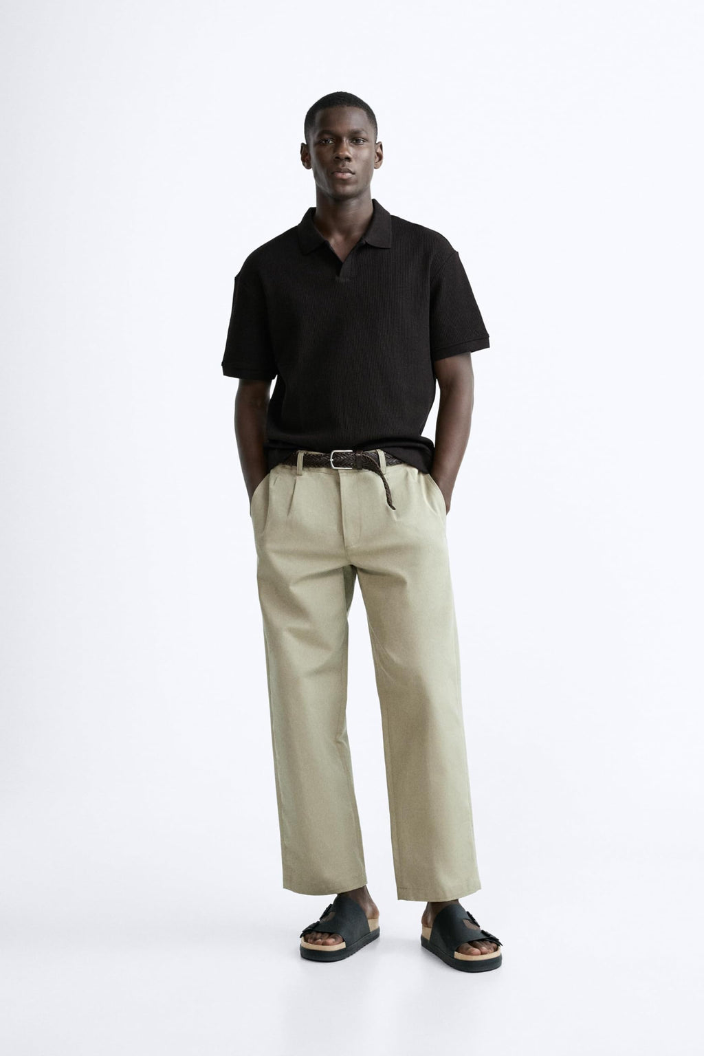 Alan Jones Clothing Men's Textured Polo T-Shirt | Classic Short Sleeve Polo for Casual Wear
