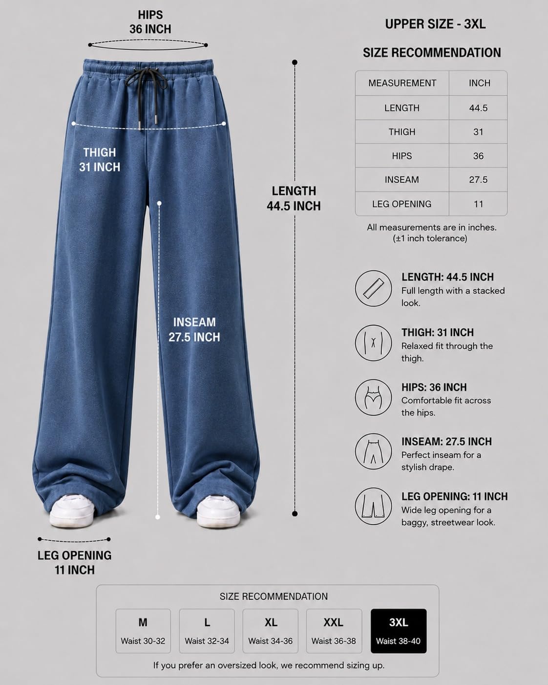 Pure Cotton Men's Baggy Lower | Lower for Man Loose Fit with Pockets & Elastic Waist I Baggy fit Lowers for Gym, Jogging & Casual Wear