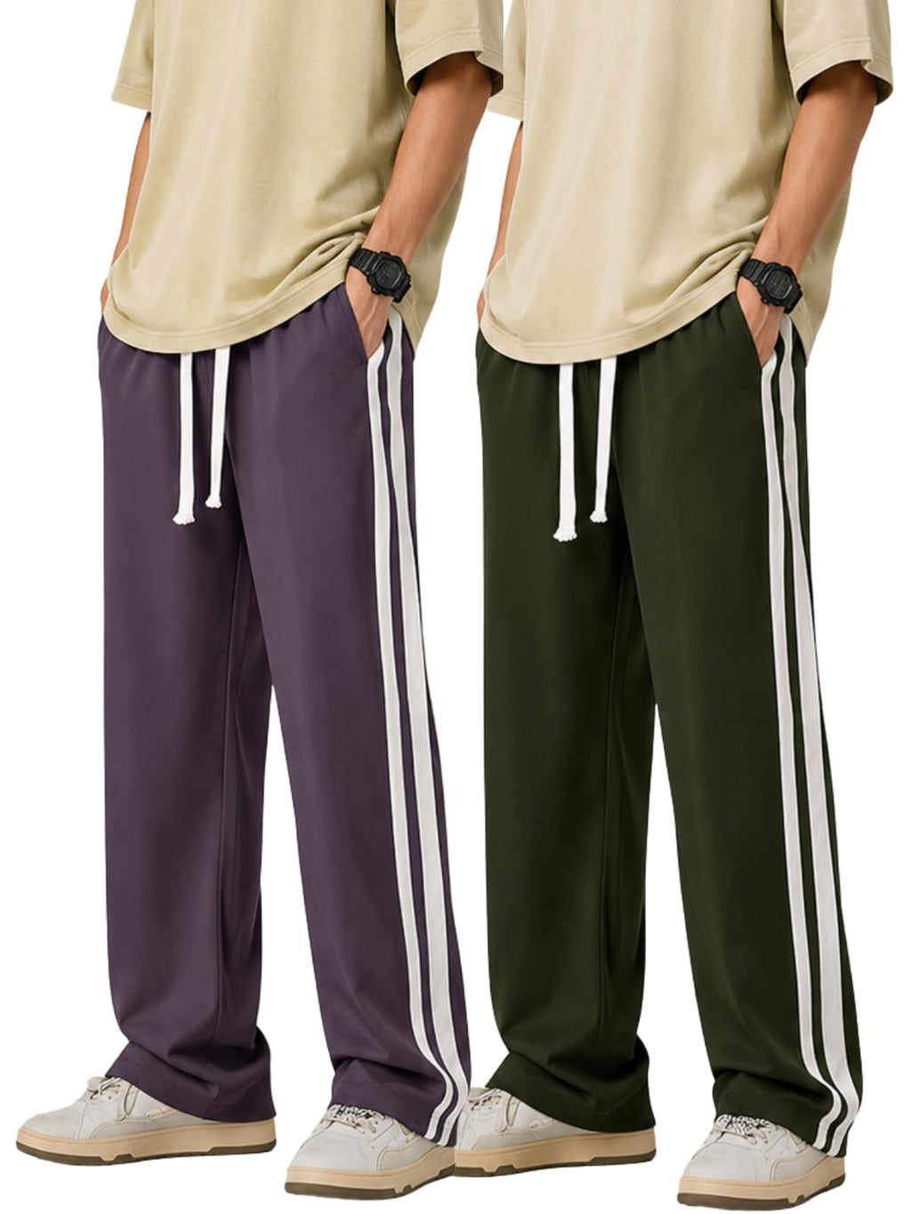 GRECIILOOKS Men's Loose Mid Rise Casual Trousers Pants | Regular | Sports Stylish Track Pant | Sweatpants (Available in Plus Size)