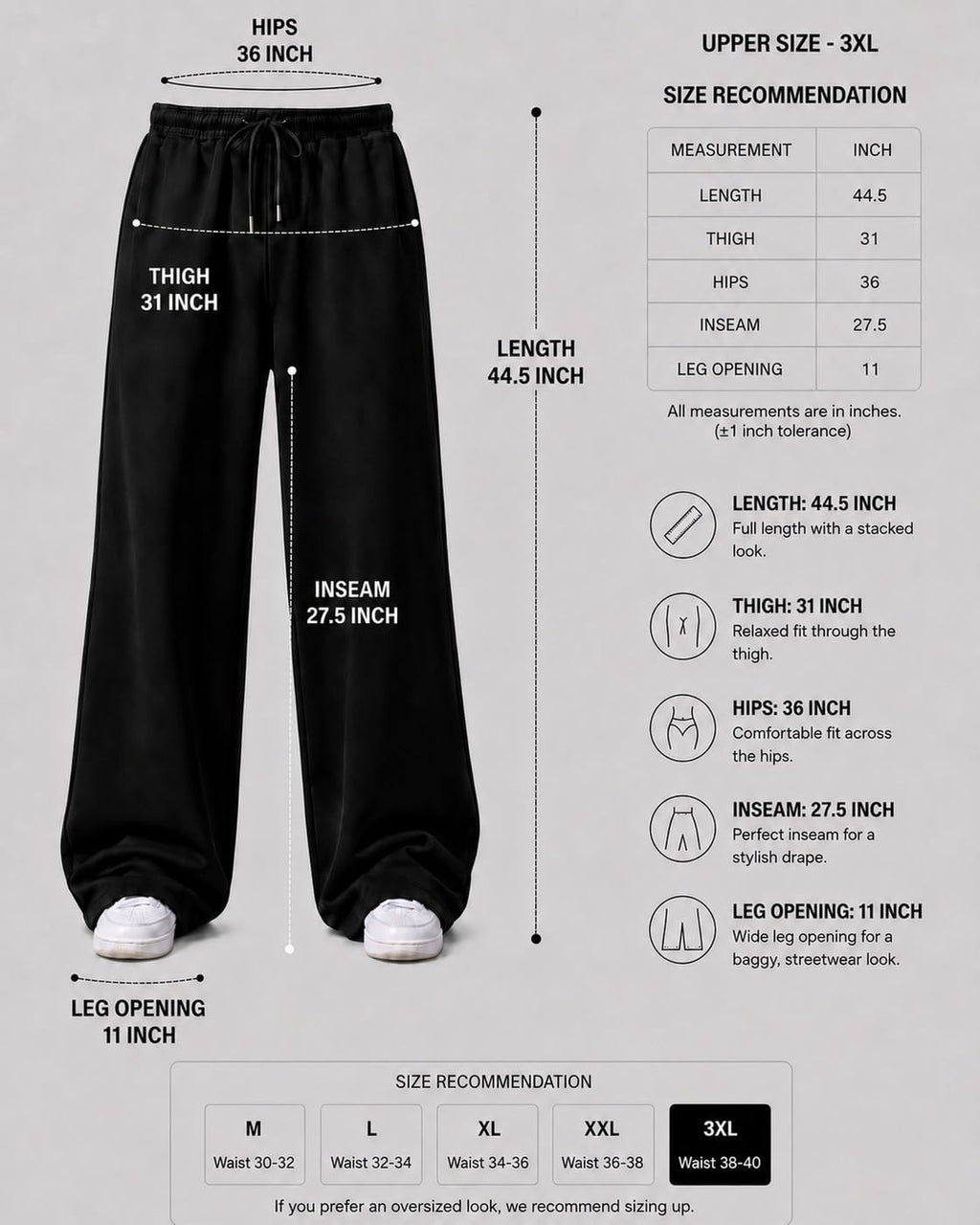 Pure Cotton Men's Baggy Lower | Lower for Man Loose Fit with Pockets & Elastic Waist I Baggy fit Lowers for Gym, Jogging & Casual Wear