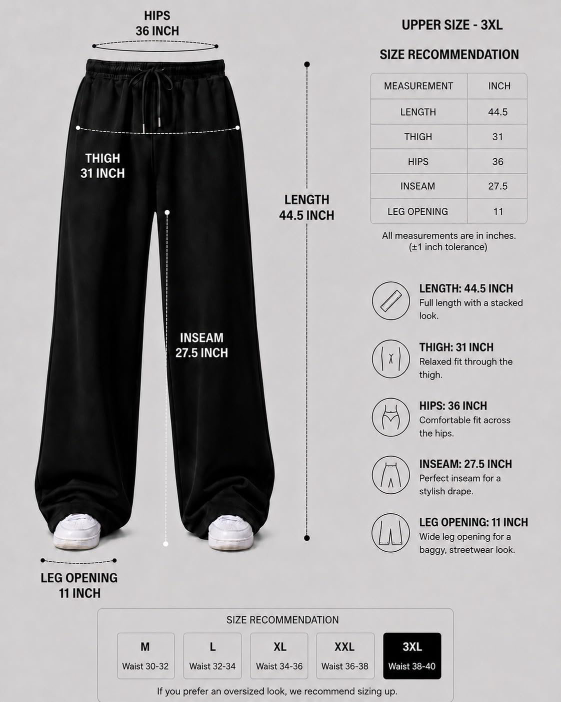 Pure Cotton Men's Baggy Lower | Lower for Man Loose Fit with Pockets & Elastic Waist I Baggy fit Lowers for Gym, Jogging & Casual Wear