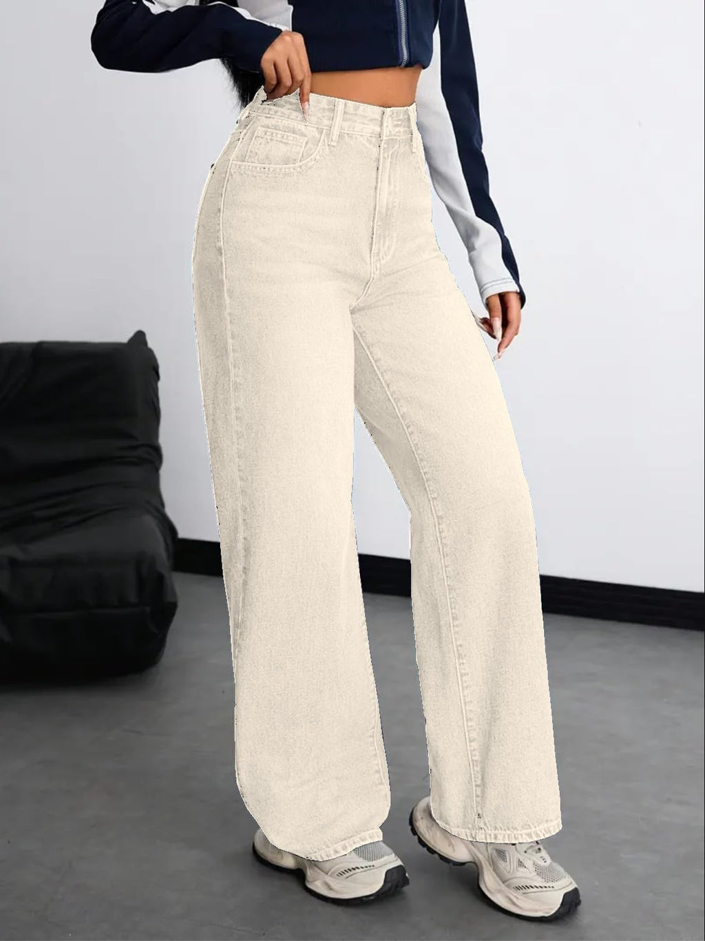 Nifty Women's Denim Stretchable High Waist Baggy Jeans for Women