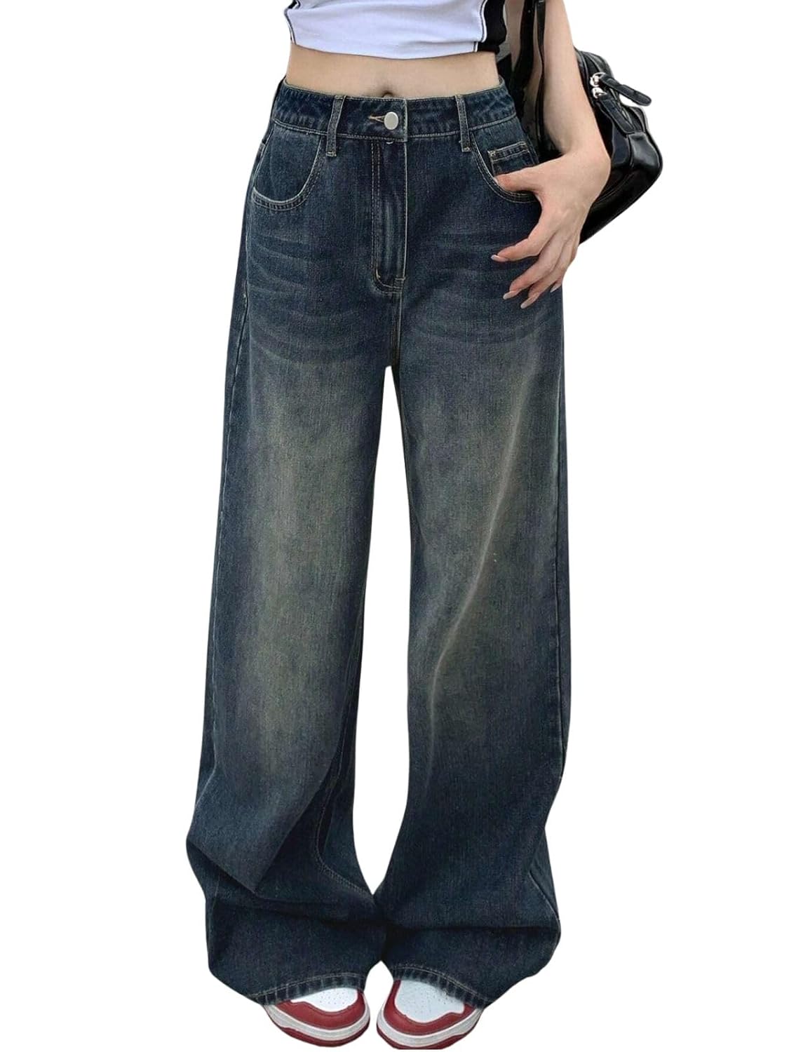 GRECIILOOKS Baggy Jeans for Women | High Waist Wide Leg Stylish for Girls Trendy Women’s Pant