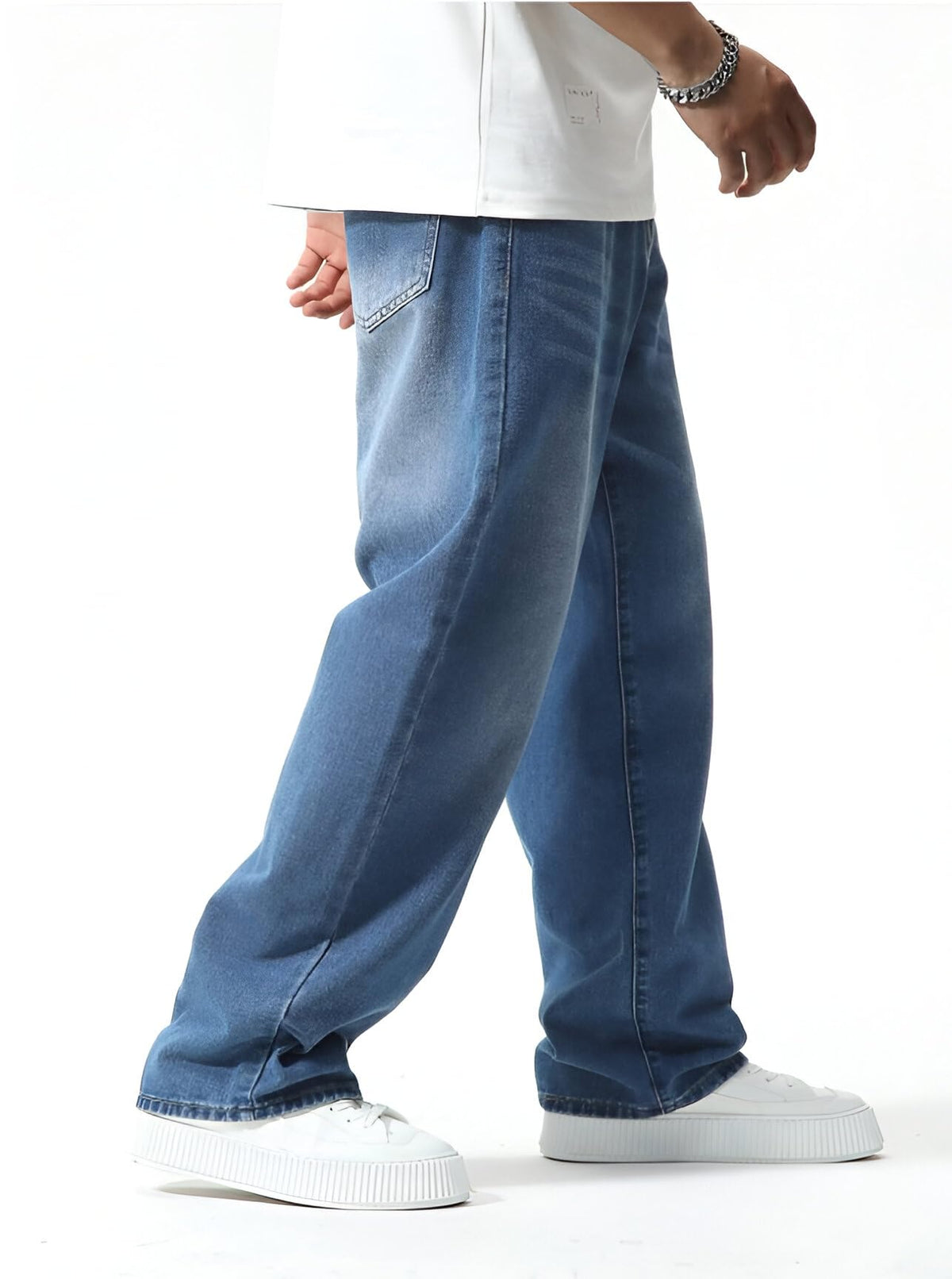 Ben Martin Men Jeans || Baggy Fit Jean's for Man || Loose Fit High Rise Denim || Stretchable Casual Wear Jean,s || Dance Rap Rapping Style Pant for Men || Denim Cotton Jeans (1)
