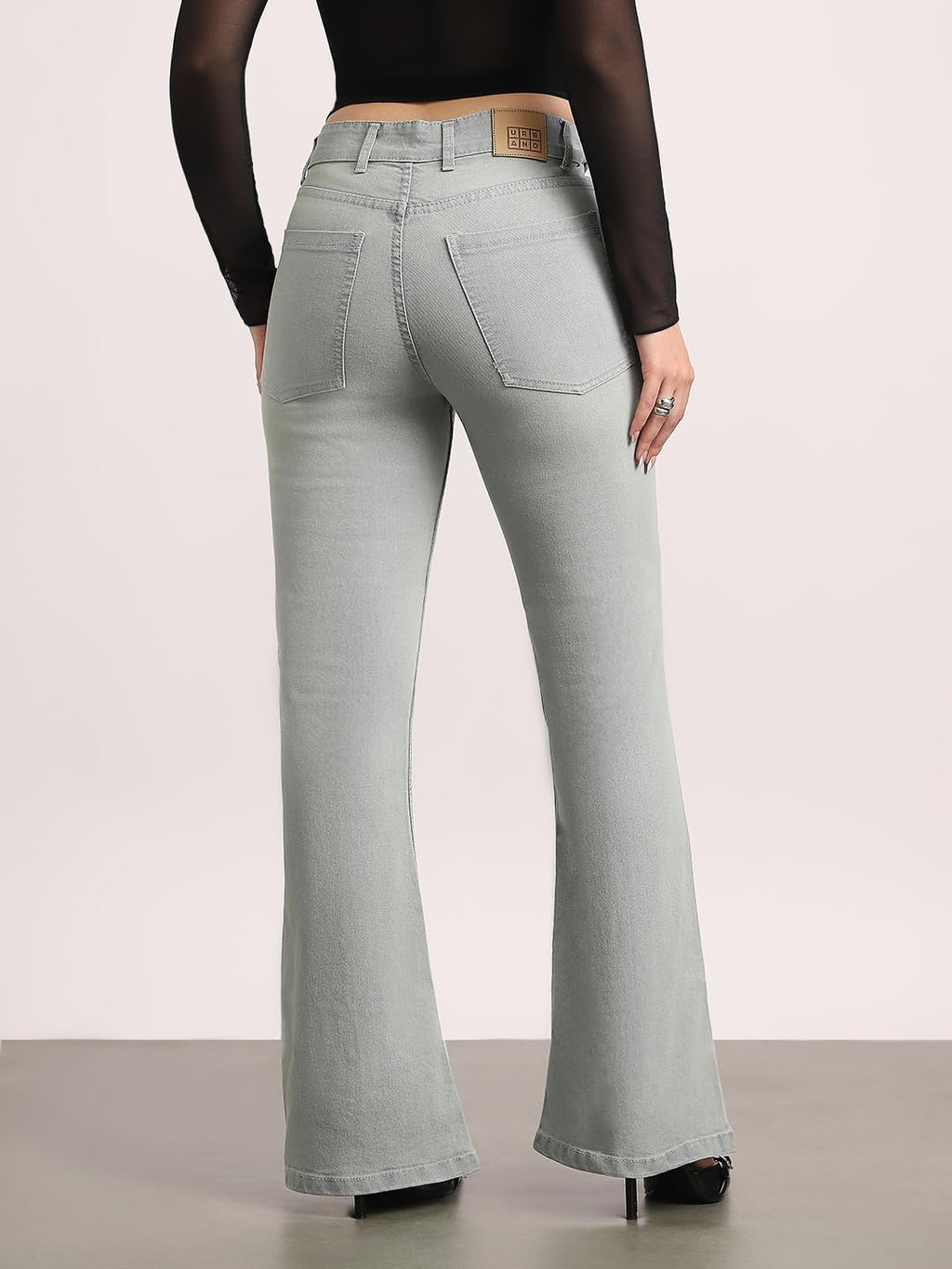 Urbano Fashion Women's Mid Rise Bootcut Washed Jeans Stretchable