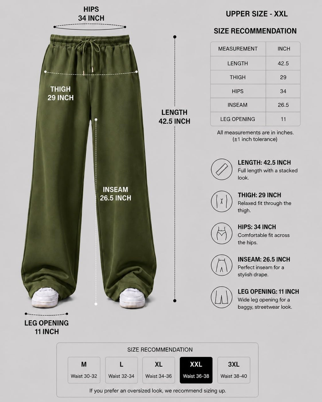 Pure Cotton Men's Baggy Lower | Lower for Man Loose Fit with Pockets & Elastic Waist I Baggy fit Lowers for Gym, Jogging & Casual Wear