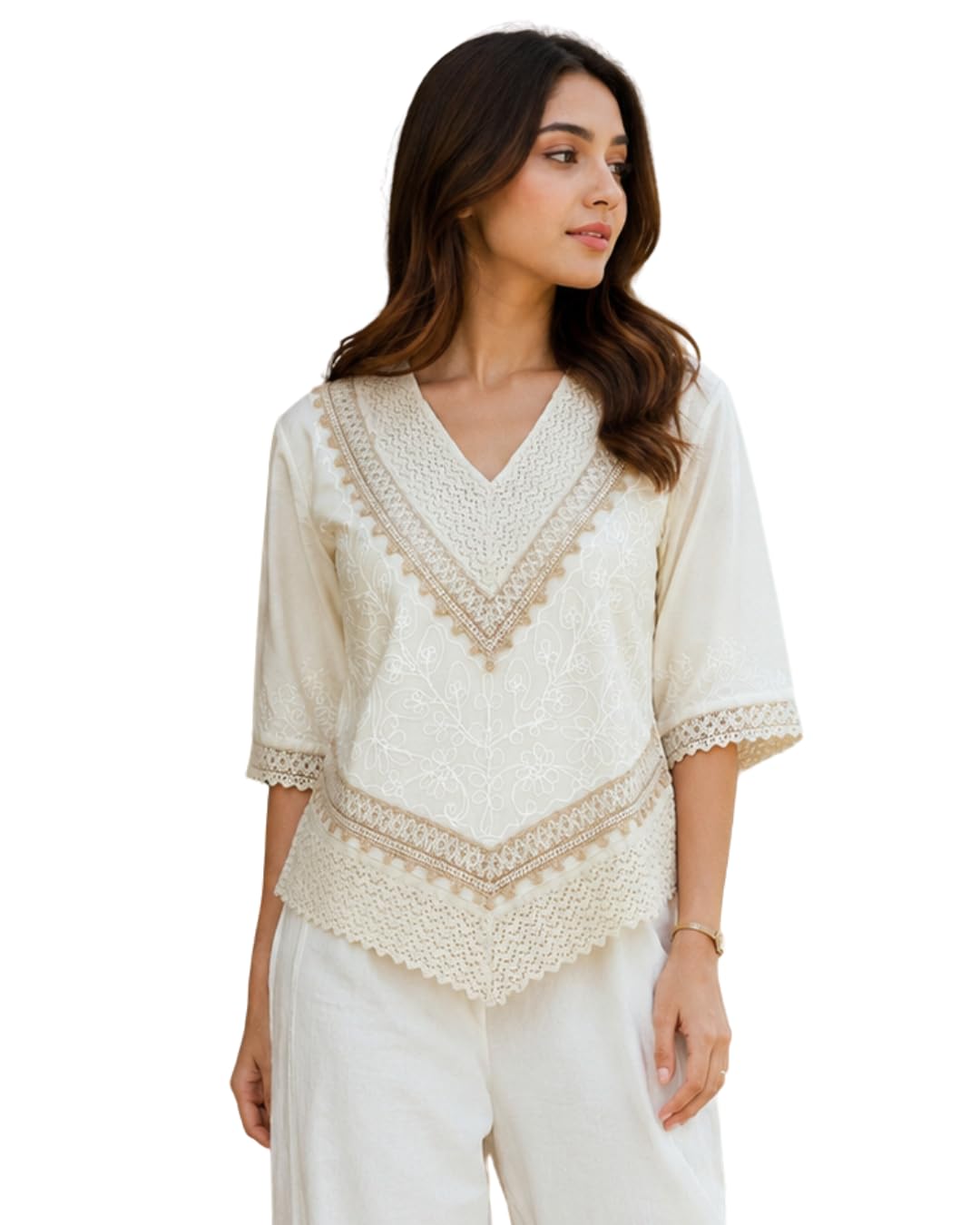 Short Kurti for Women -Embroidered Pure Cotton