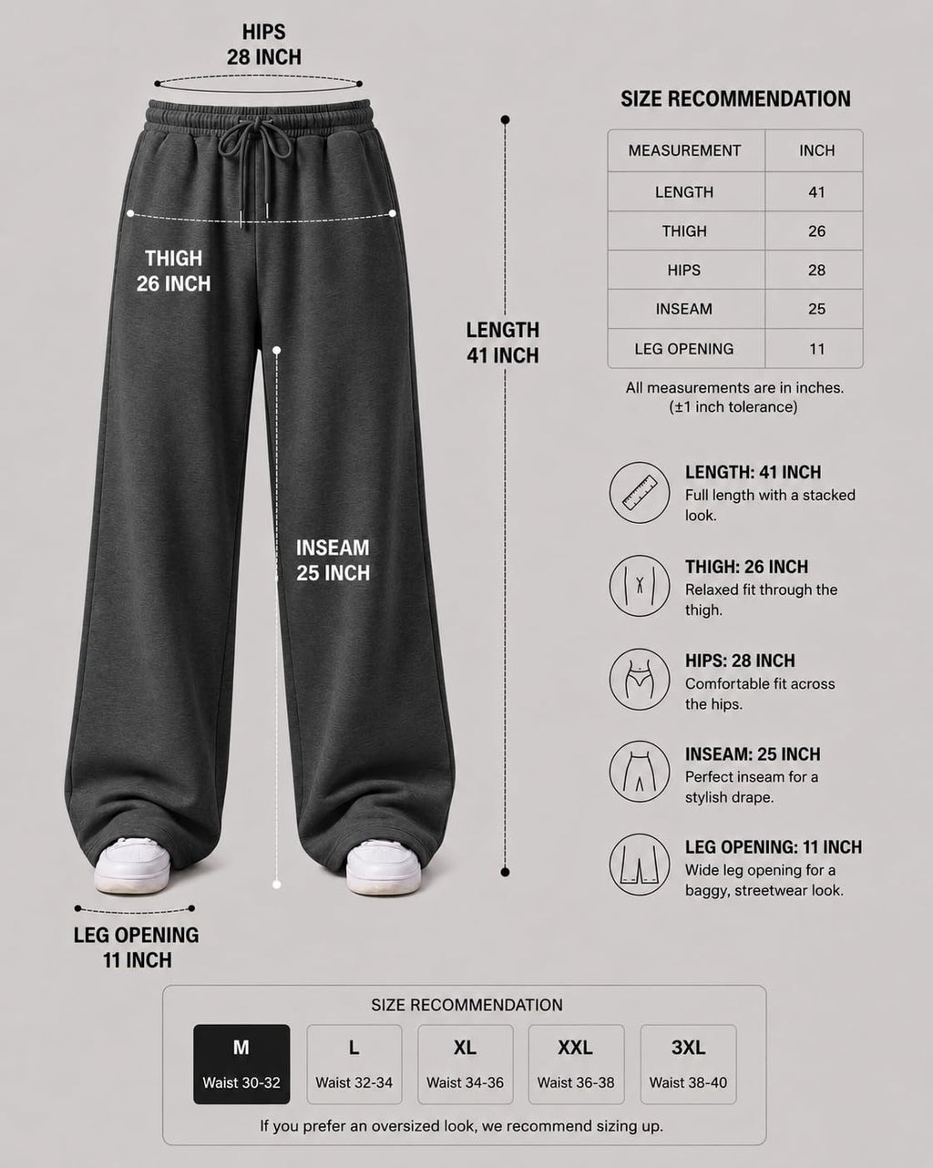 Pure Cotton Men's Baggy Lower | Lower for Man Loose Fit with Pockets & Elastic Waist I Baggy fit Lowers for Gym, Jogging & Casual Wear