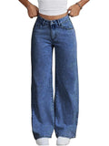 Nifty Women's Denim Stretchable High Waist Light Wash Baggy Jeans || Back Pocket Bow tie Detail