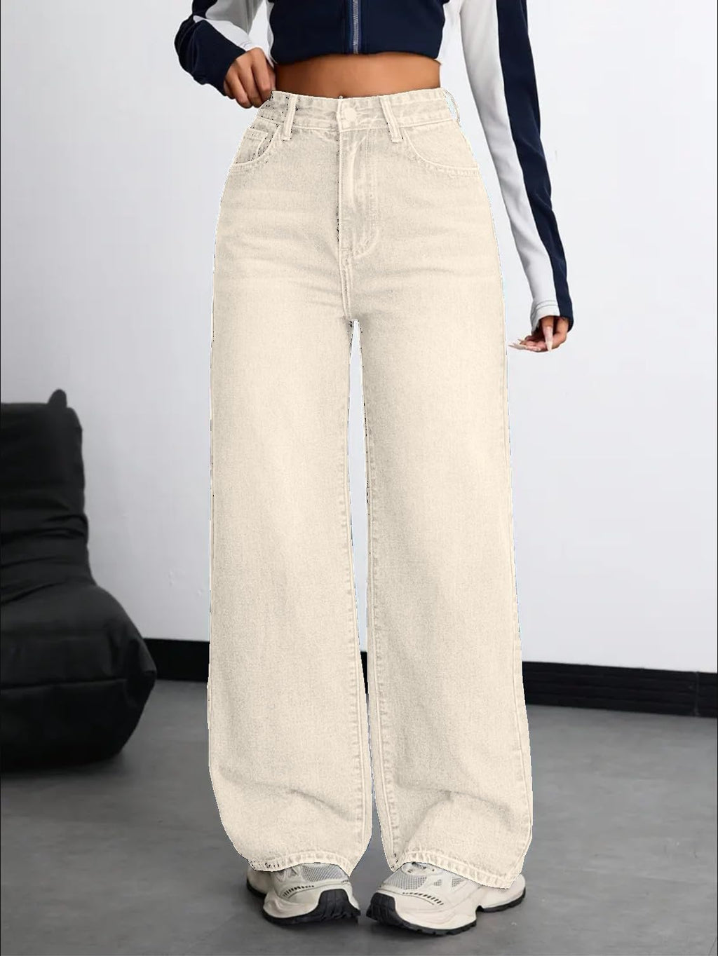 Nifty Women's Denim Stretchable High Waist Baggy Jeans for Women