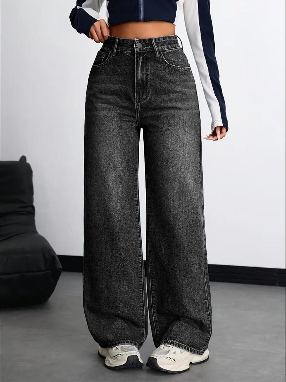 Nifty Women's Denim Stretchable High Waist Baggy Jeans for Women