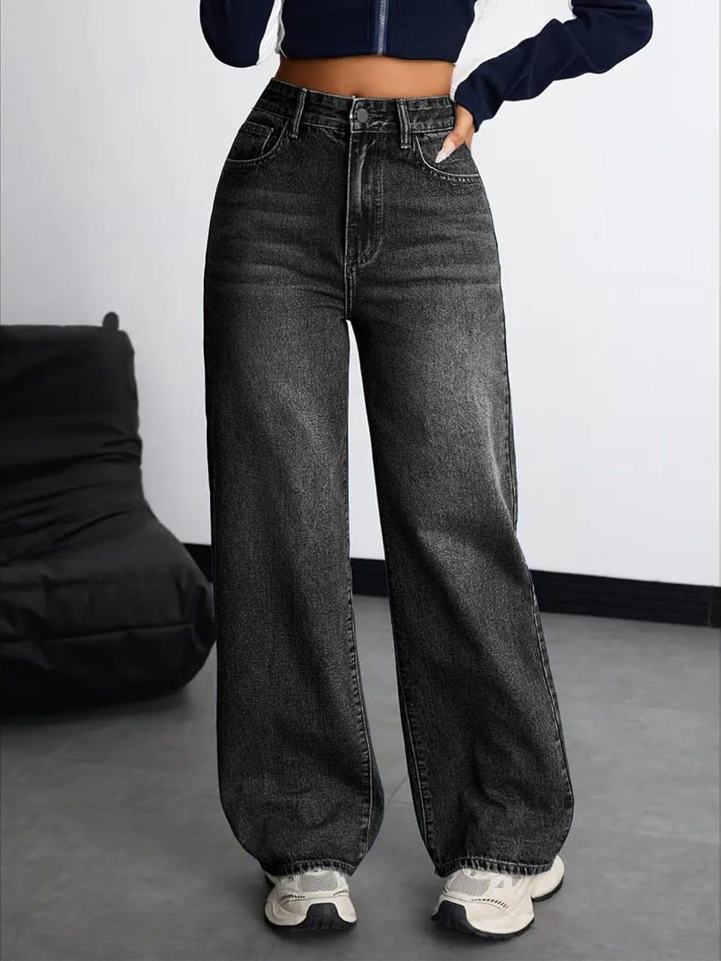 Nifty Women's Denim Stretchable High Waist Baggy Jeans for Women
