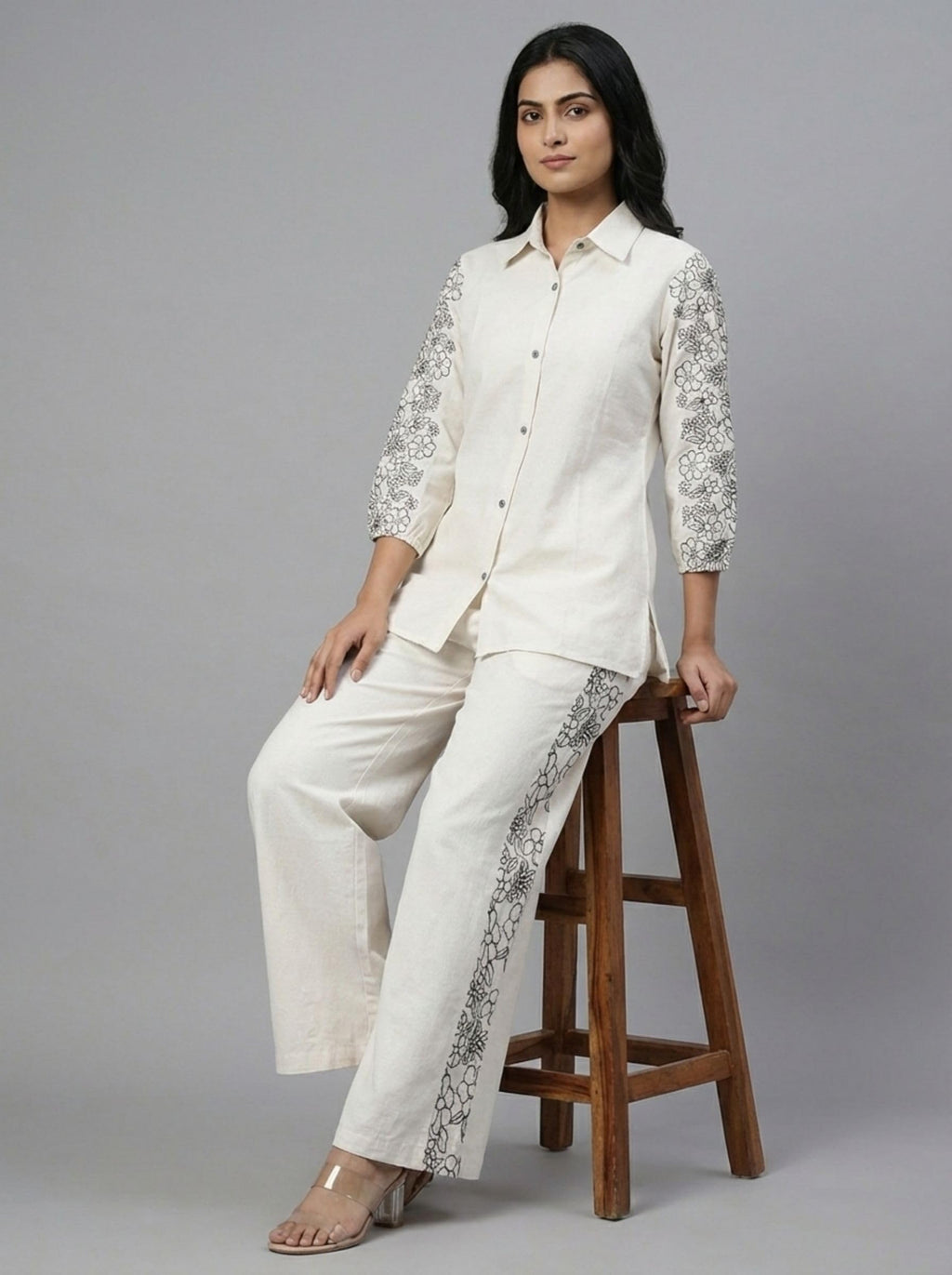 Co Ord Set for Women Stylish Card Set Dress for Women Trendy Top with Plazo Pant Ladies Coord Outfit Modern Wear for Travel Office Casual Look Premium Two Piece Clothing Style